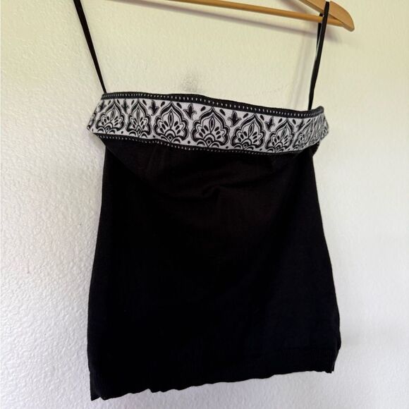 Black and White Embroidered Women's tube top - Picture 1 of 3
